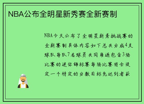 NBA公布全明星新秀赛全新赛制
